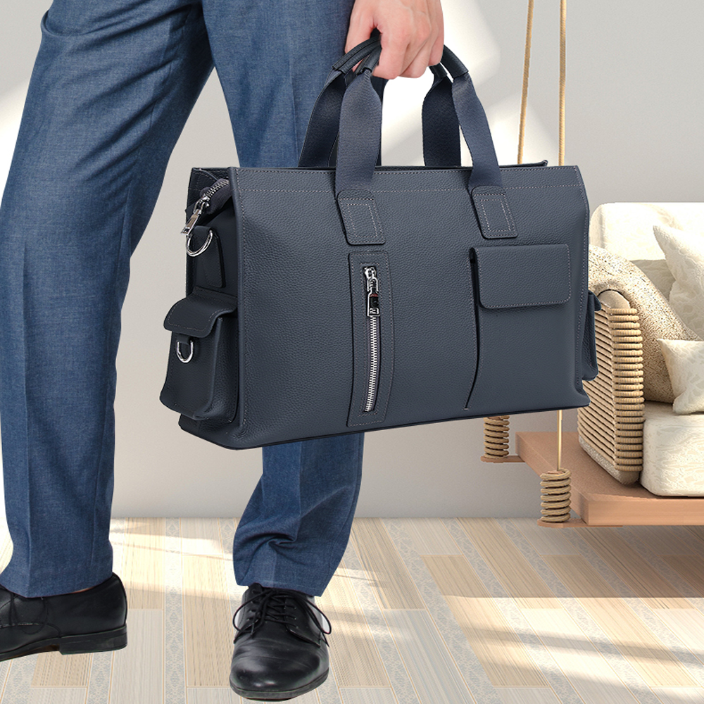 563 Men's Business Bag Leather Briefcase Shoulder Laptop Bag