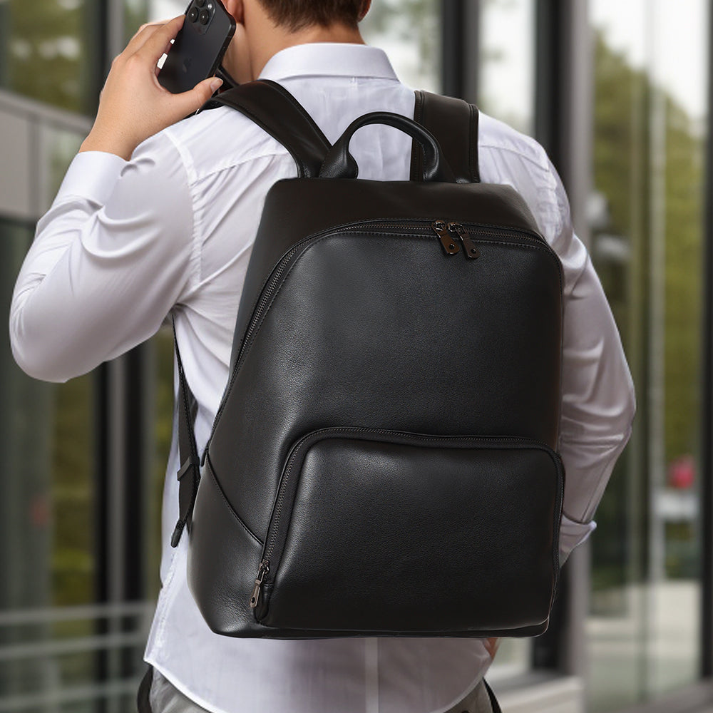 Trendy Real Leather Backpack For Men