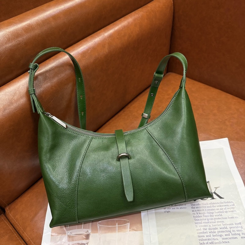 925 Women's Trendy Vintage Genuine Cowhide Leather Shoulder Tote Bag