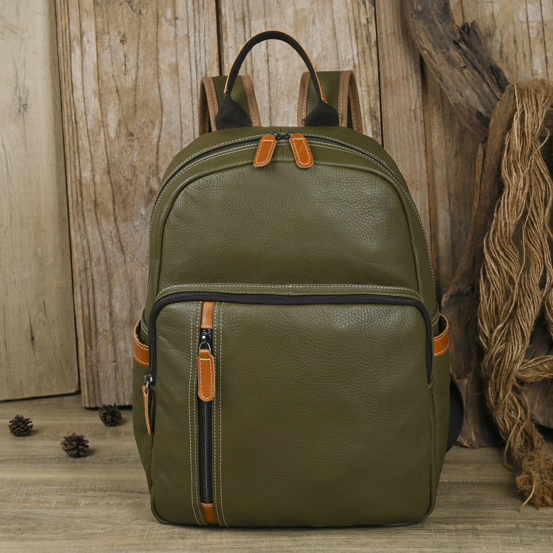 340 Men Leather Briefcase Travel Backpack Women Large Capacity Outdoor School Laptop Backpack Multi-Purpose Travel Bag