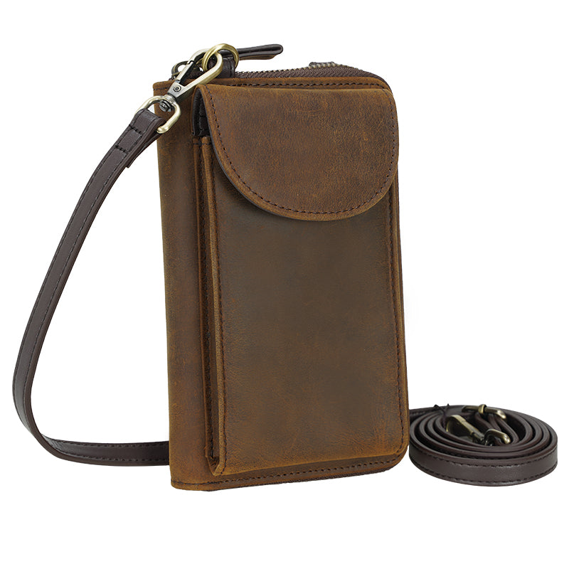 436 Vintage Genuine Leather Crossbody Phone Bag