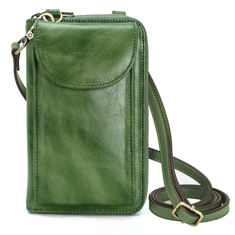 436 Vintage Genuine Leather Crossbody Phone Bag