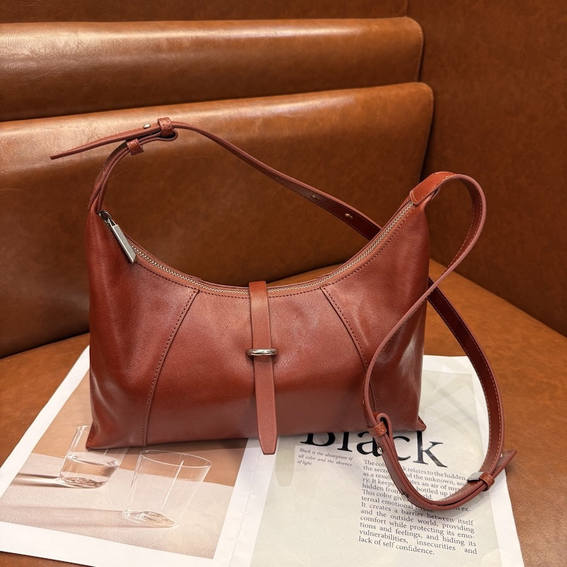 925 Women's Trendy Vintage Genuine Cowhide Leather Shoulder Tote Bag