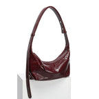 Soft Top Grain Waxed Cowhide Leather Hobo Bag Front 