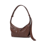 Adjustable Lambskin Leather Brown Underarm Bag 
