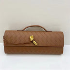 Brown Woven Evening Clutch Purse 