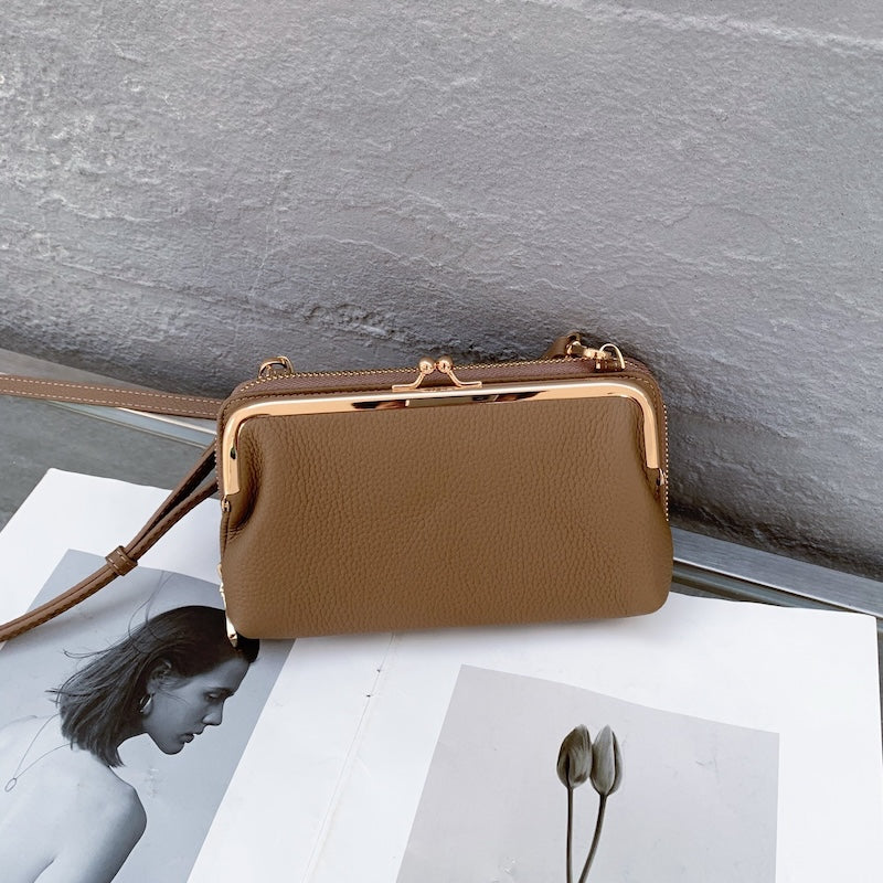 327 Women Phone Crossbody Bag Leather Mini Shoulder Messenger Bag