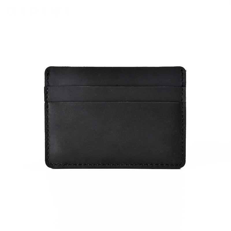 Full Grain Black Leather Credit Card Holder 