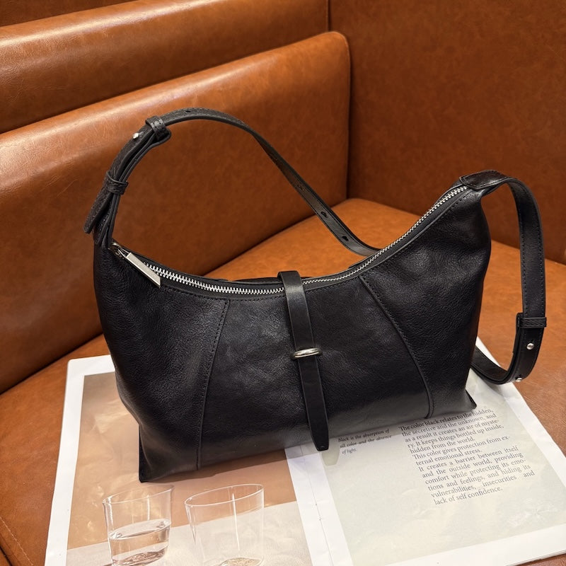 925 Women's Trendy Vintage Genuine Cowhide Leather Shoulder Tote Bag