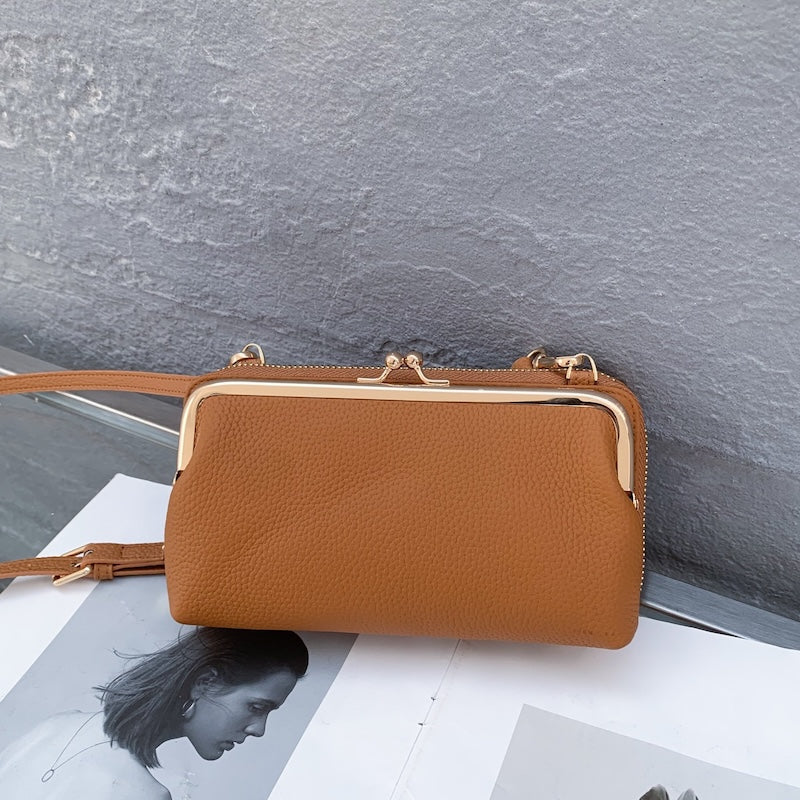 327 Women Phone Crossbody Bag Leather Mini Shoulder Messenger Bag