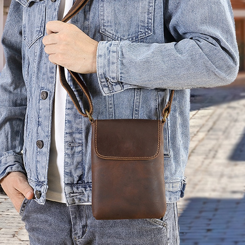 Retro Genuine Leather Phone Bag