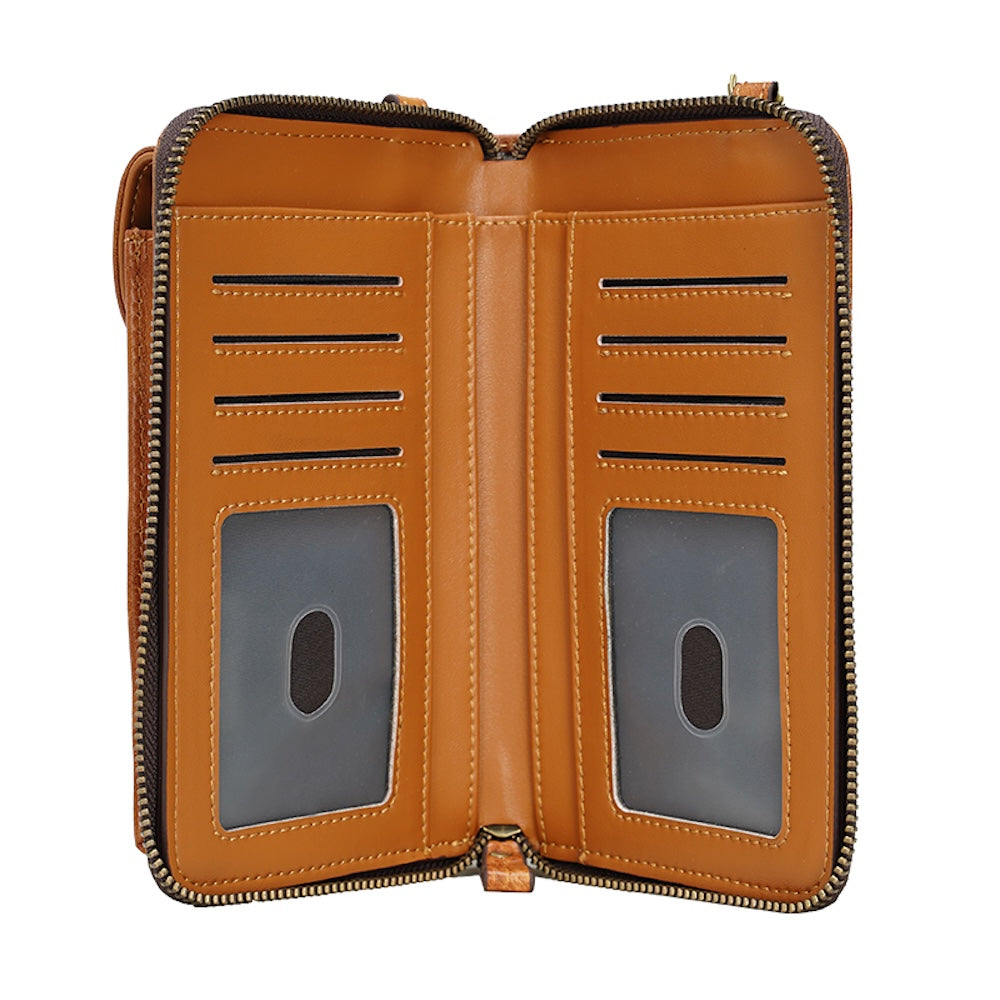 Multiple Credit ID Card Slots Zippered Phone Bag