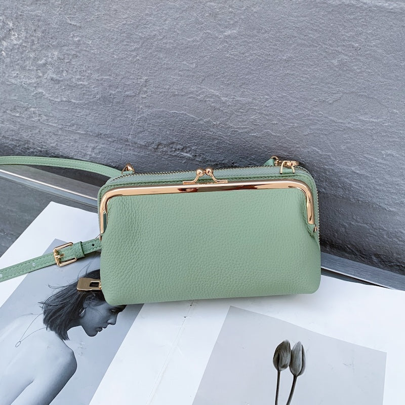 327 Women Phone Crossbody Bag Leather Mini Shoulder Messenger Bag