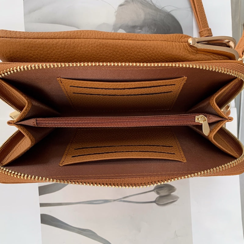 328 Women Genuine Leather Sling Cross-Body Wallet, Mobile Phone Bags For Women